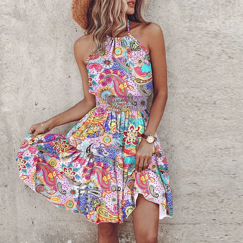 WW | Stylisches Sommer Boho Halter Kleid
