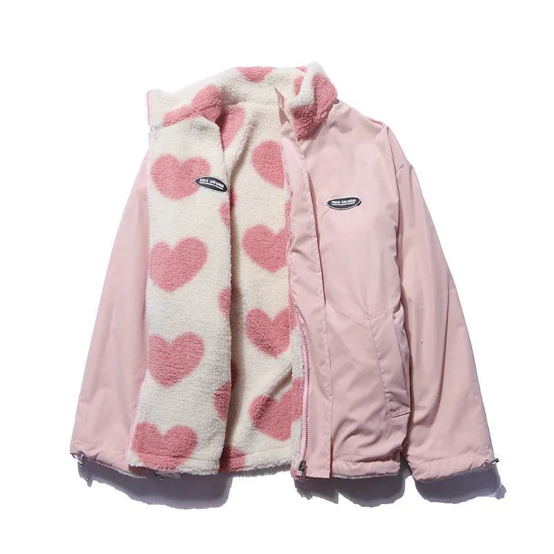 W&W Mode | Wendbare Herz Fleecejacke