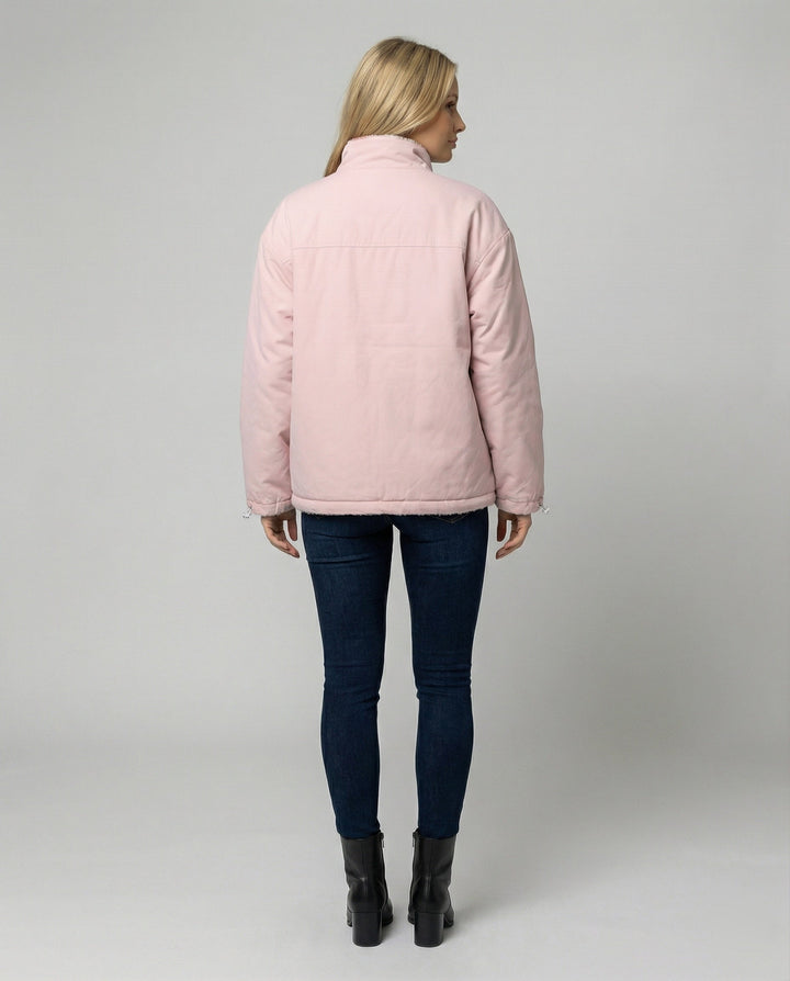 Damen Winterjacke aus Polyester mit Herz-Muster & Wärmender Fütterung | W&W Mode