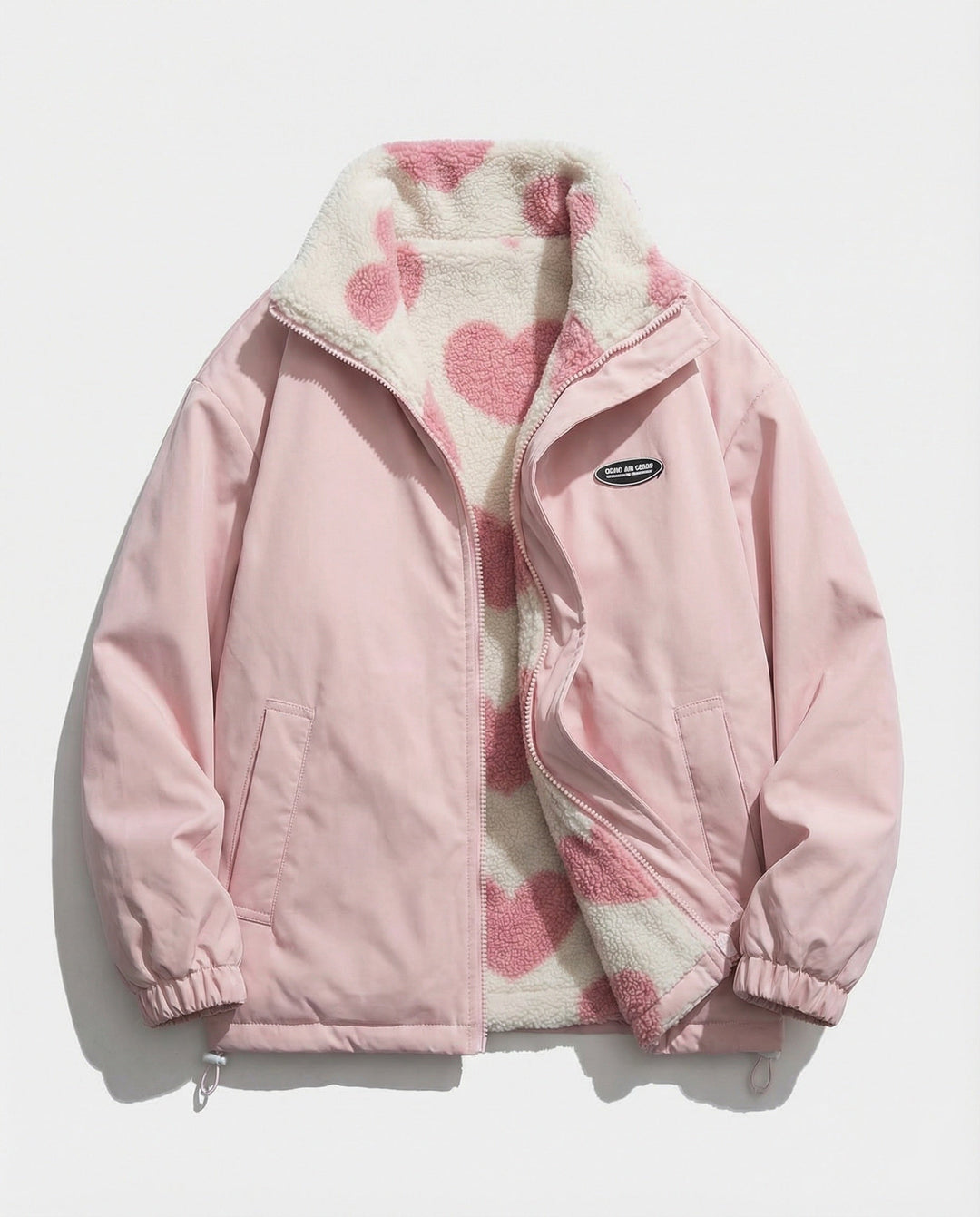 Damen Winterjacke aus Polyester mit Herz-Muster & Wärmender Fütterung | W&W Mode