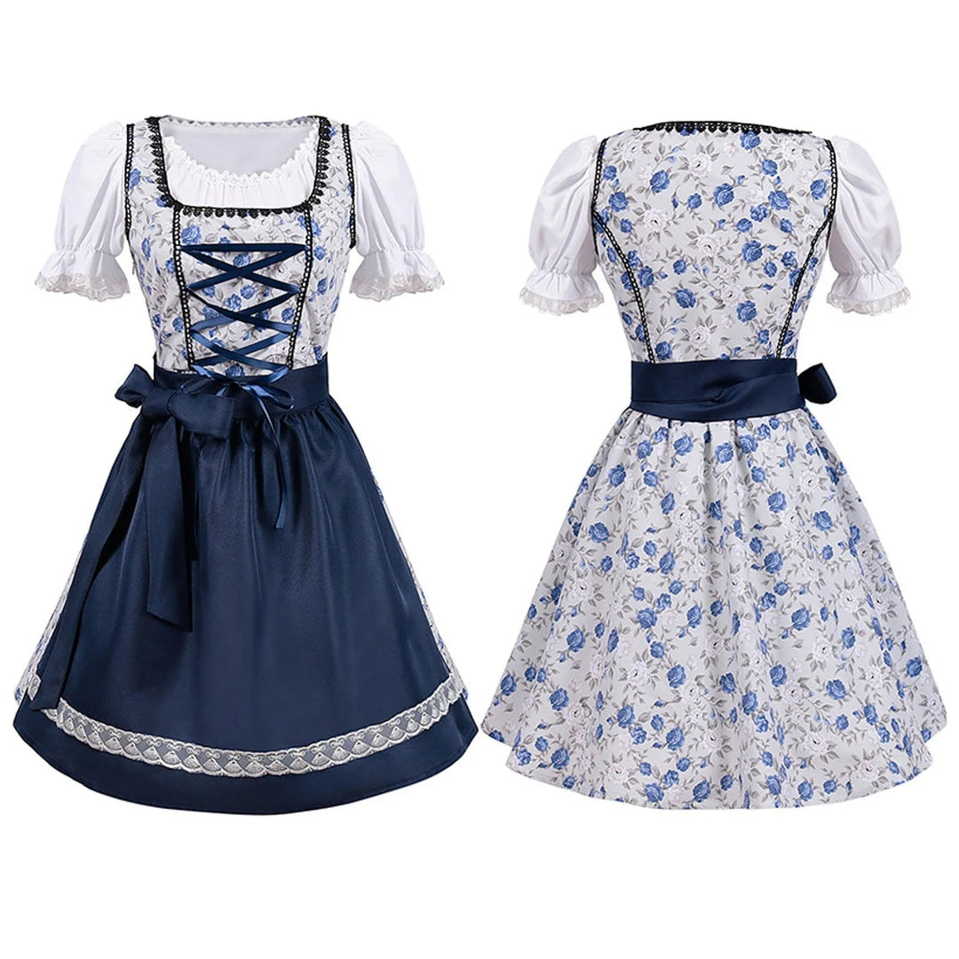 W&W Mode | Kurzärmelig Spitze Oktoberfest Kleid mit Schürze