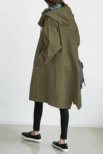 Cashmere Damenmode: Hipper Trenchcoat in Übergröße