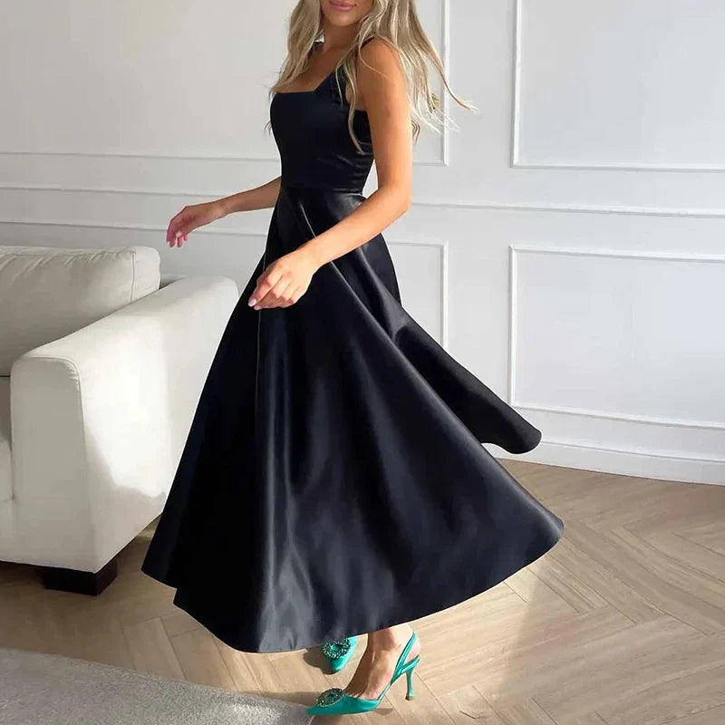 WW | Modernes Ärmelloses Maxikleid Mit Hoher Taille Für Frauen