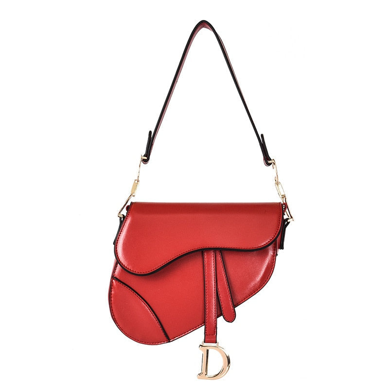 WW | Damen Schultertasche - Exklusive PU-Leder Satteltasche mit breitem Riemen und luxuriösem Aussehen