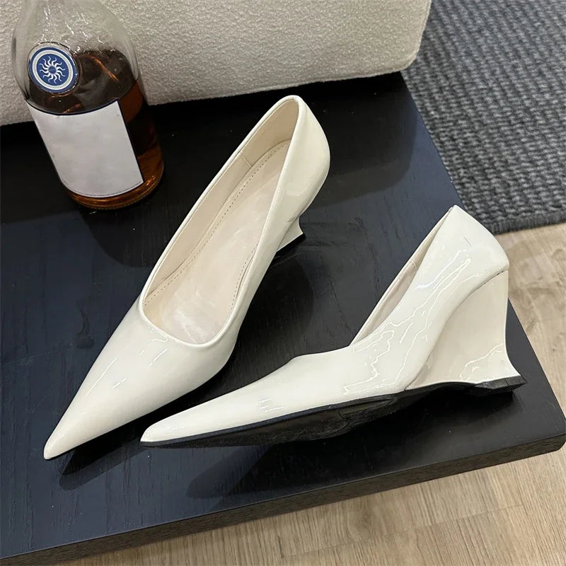 WW | Eilyken Design Spitzer Zehen Wedges Hohe Schuhe Frauen Pumps Silber Rot Schuhe Sexi Hochzeit Bankett Zapatos Mujer