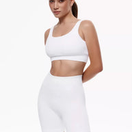 WW | Sommer Weiße Training Kleidung Gerippt Sport Shorts Set Fitness Set Sport Kleidung Damen Yoga Set Nahtlose Hohe Taille Shorts Outfit