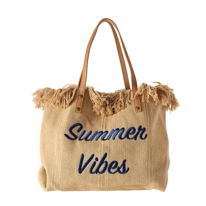W&W Mode Sommer Vibes Strandtasche | Bunte Strandtasche mit sommerlichem Aufdruck