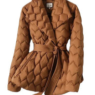 Elegante Daunenjacke mit Gürtel