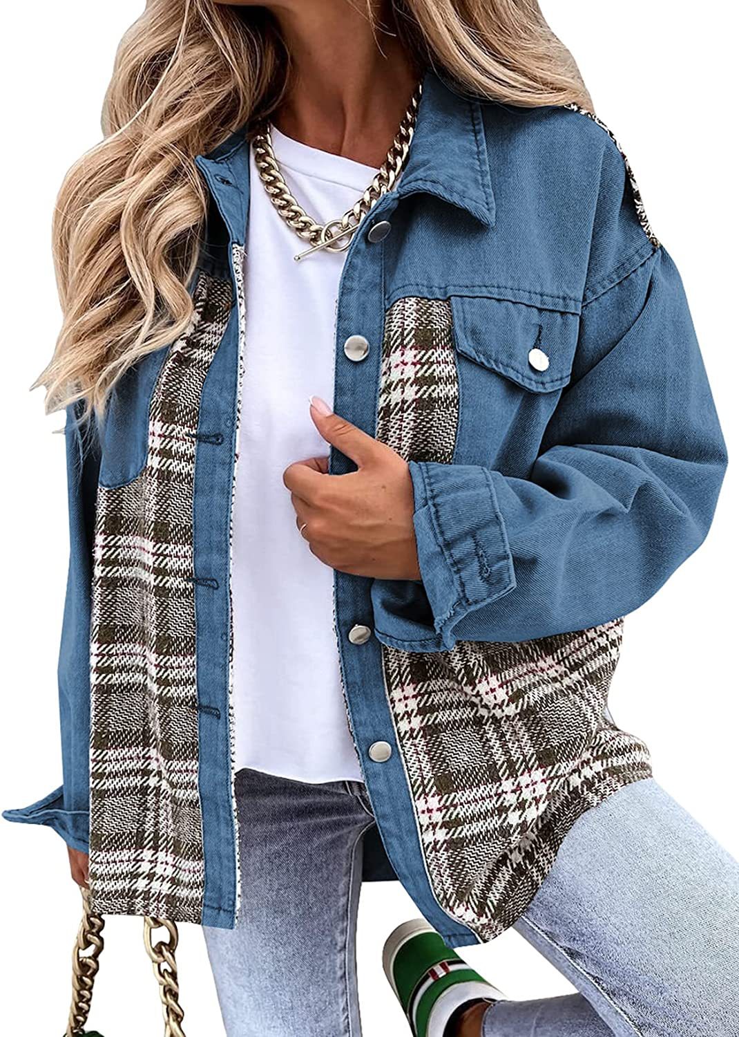 W&W Mode - Jeansjack Mit Langen Ärmeln Und Knopfverschluss