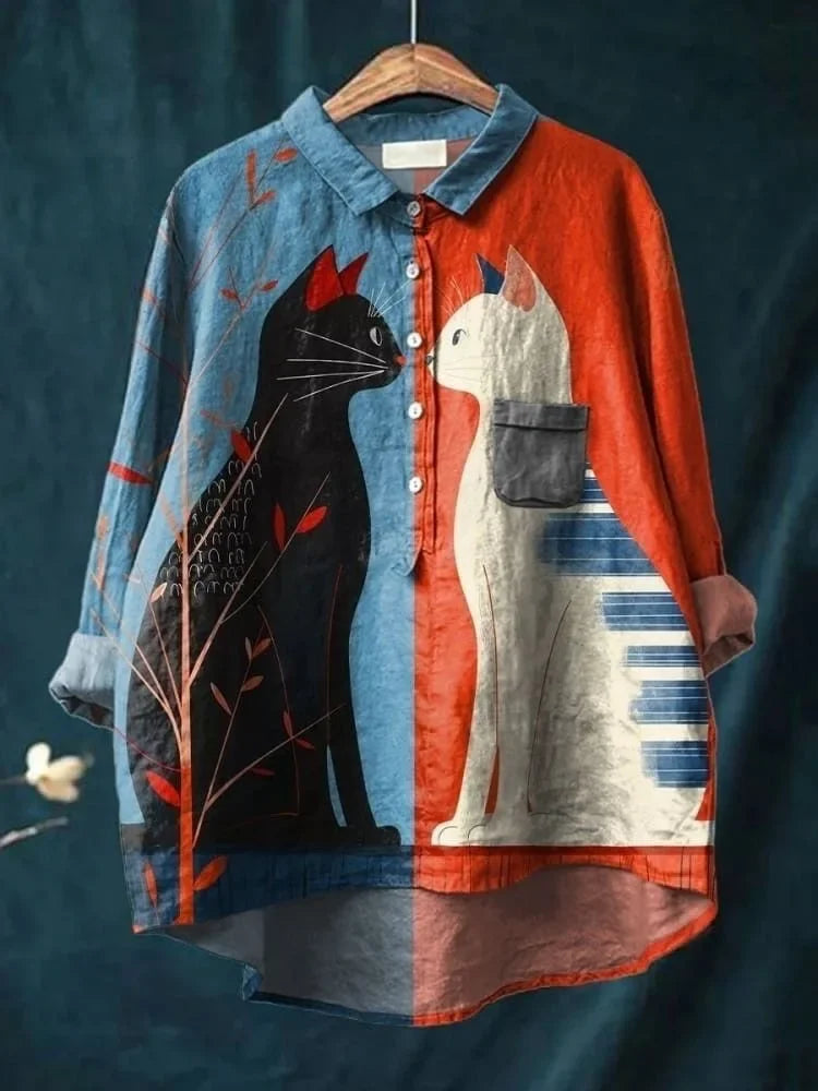 WW | Katzenkunst Auf Weißem T-Shirt