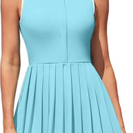 WW | Ärmellos Plissiertes Polokleid für Golf und Tennis für Frauen Fadoera