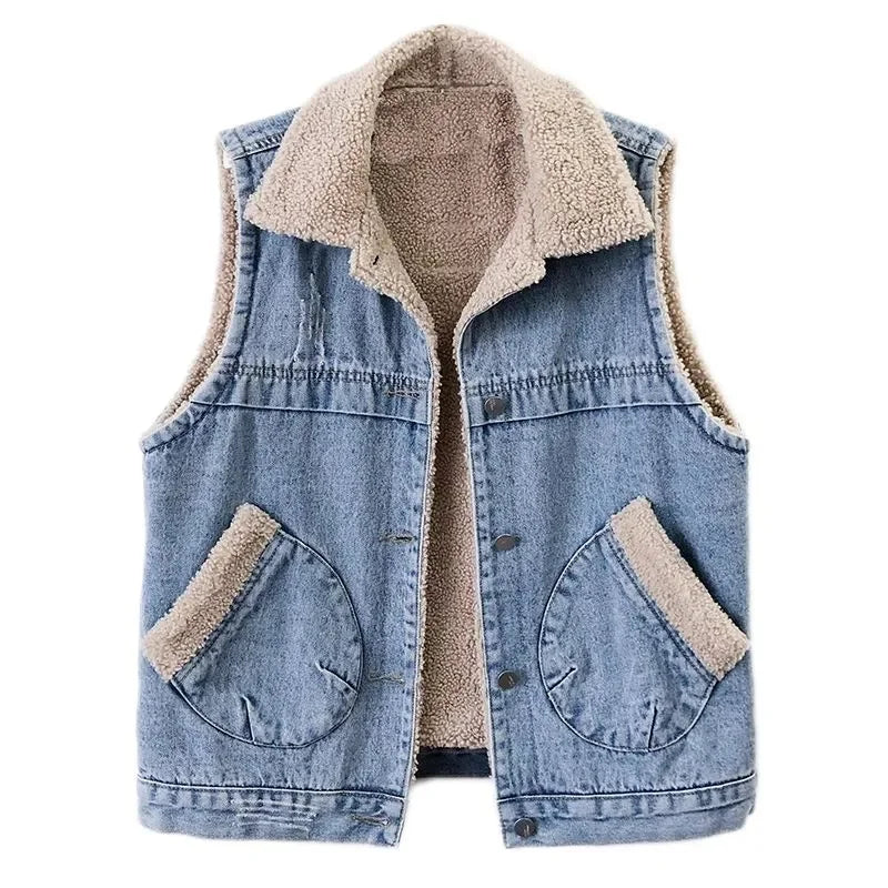 WW | Jeansweste Mit Fleecefutter Für Damen