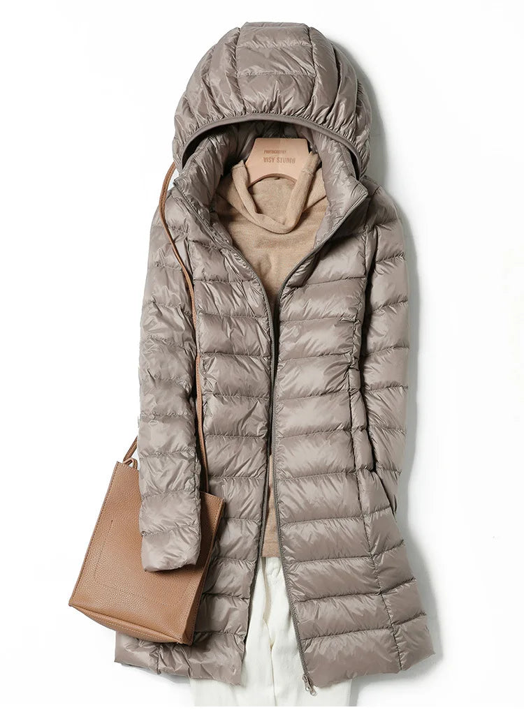 WW | Leichte Damen Daunenjacke Mit Abnehmbarer Kapuze