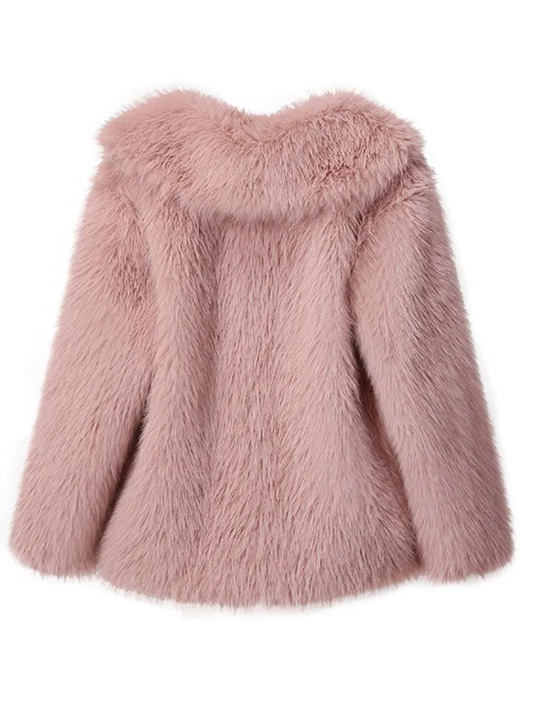 WW - Schlanker Faux Fur Mantel