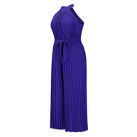 WW | Plissierter Overall mit Neckholder und Gürtel