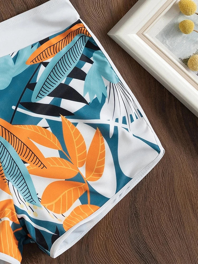 WW | Bikini-Set mit hoher Taille und Print
