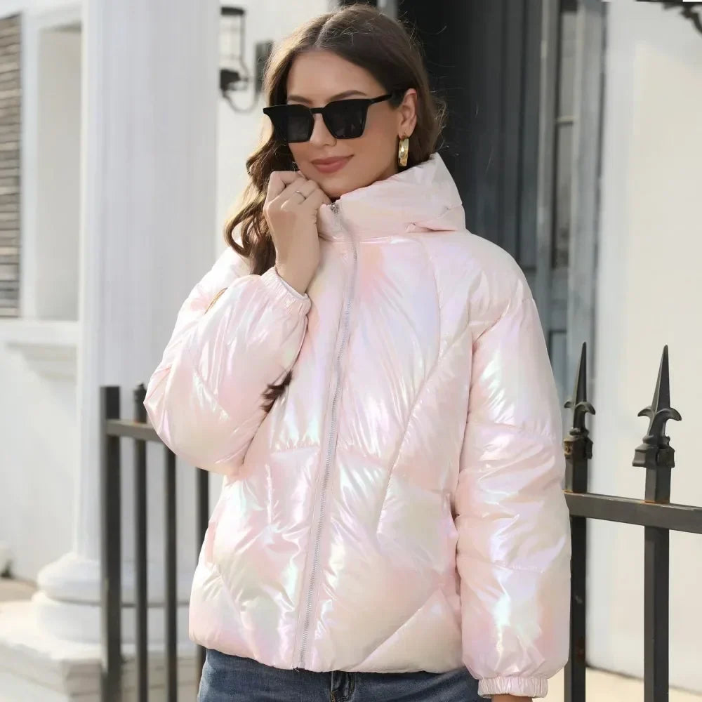 W&W Mode metallische Damen - Pufferjacke für den Winter