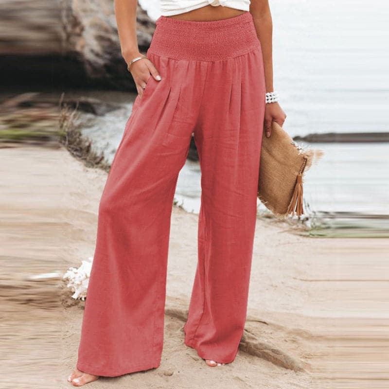 WW | Lässige weite Leinenhose für Frauen