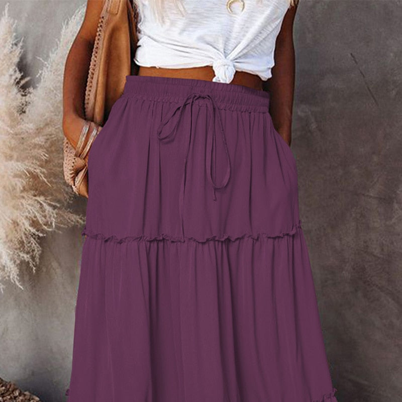 WW | Langer Hochtaillierter Maxi Rock