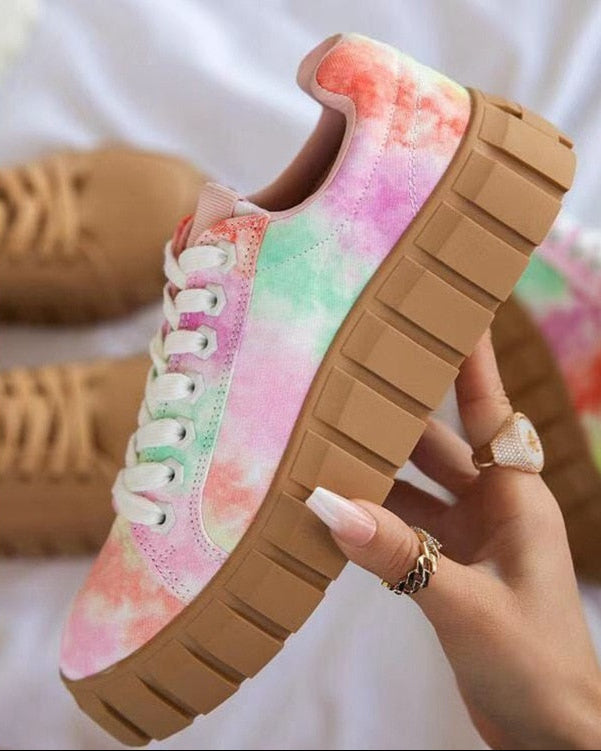 WW | Wildleder Sneakers Mit Klobigem Plateau Für Damen