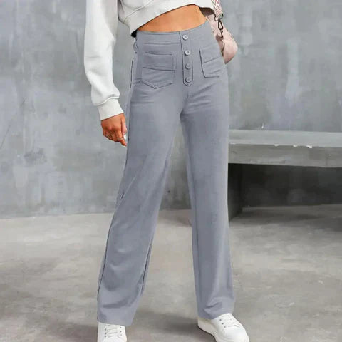 WW | Elastische Freizeithosen mit hoher Taille fur Damen