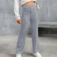 WW | Elastische Freizeithosen mit hoher Taille fur Damen