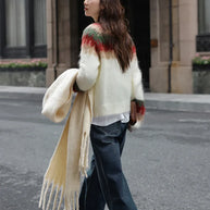 WW - Hässlicher Weihnachtspulli - Dick gestrickter Pullover mit Retro-Muster