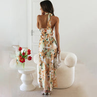 WW - Satin-Kleid mit Blumenmuster