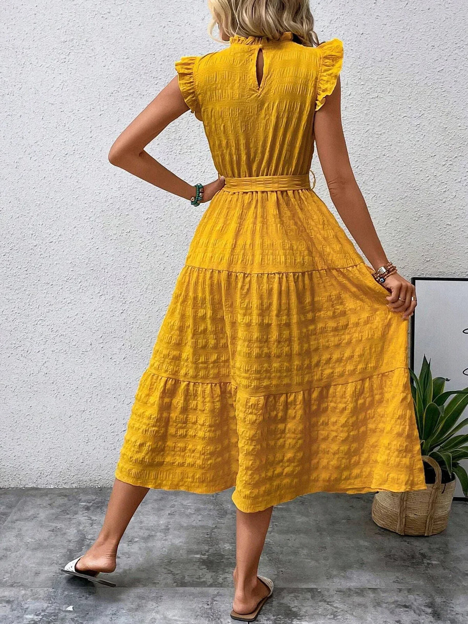 WW | Baumwollkleid mit Rüschenärmeln