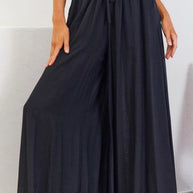 WW Gemütliche Gipfelhose | Damen Bequeme Bundfaltenhose mit Weitem Bein