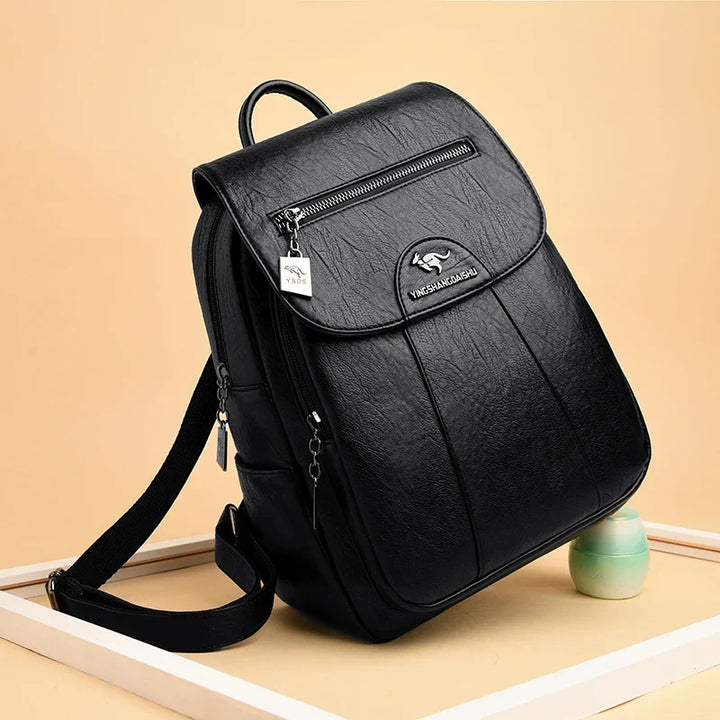 W&W Mode | Diebstahlsicherer Lederrucksack Mit Großem Fassungsvermögen Für Damen