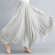 WW | Mode Baumwolle Leinen Kleidung Frauen Röcke Maxi Y2K Elegant Strand Saia Ropa Mujer Lässiges Kleid Boho Lange Röcke Faldas Harajuku