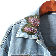 WW | Denim Jacke Mit Blumenstickereien Und Pailletten