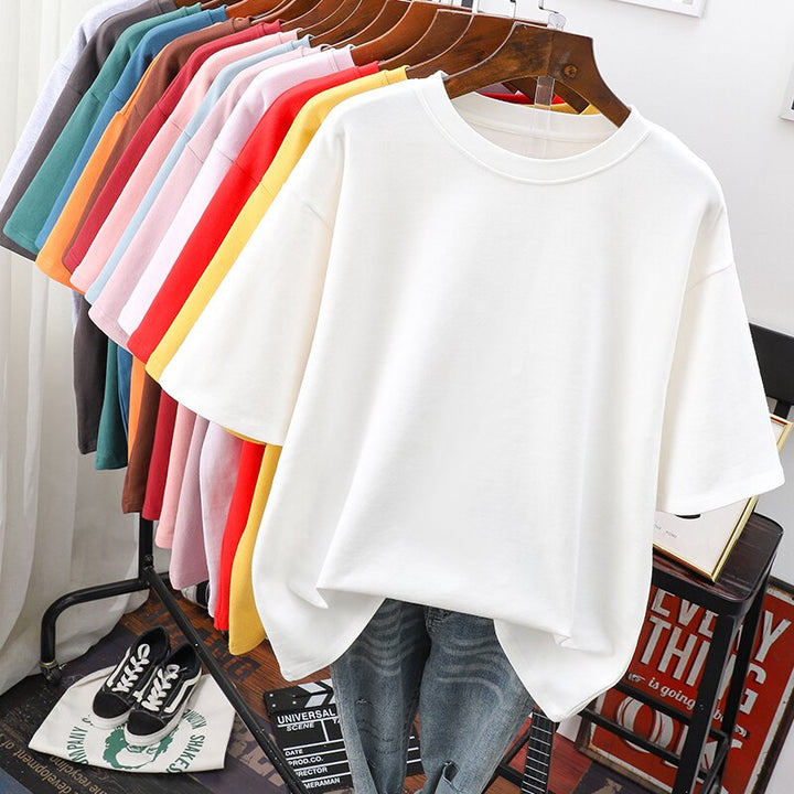 W&W Mode Kuscheliges Baumwoll-Basic: Plus-Size T-Shirt für Damen