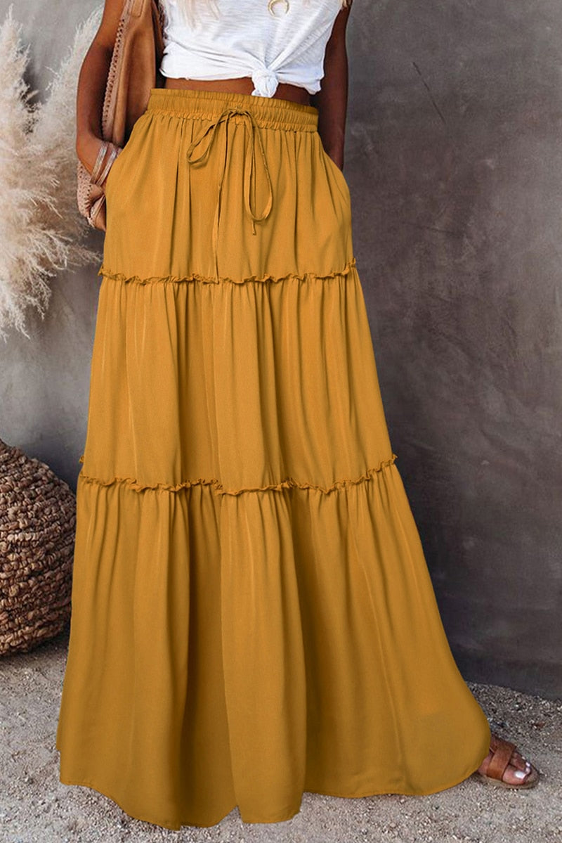 W&W Mode | Langer Hochtaillierter Maxi Rock