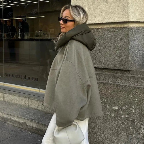 W&W Mode - Lässige lockere Frauen Kapuzenjacke