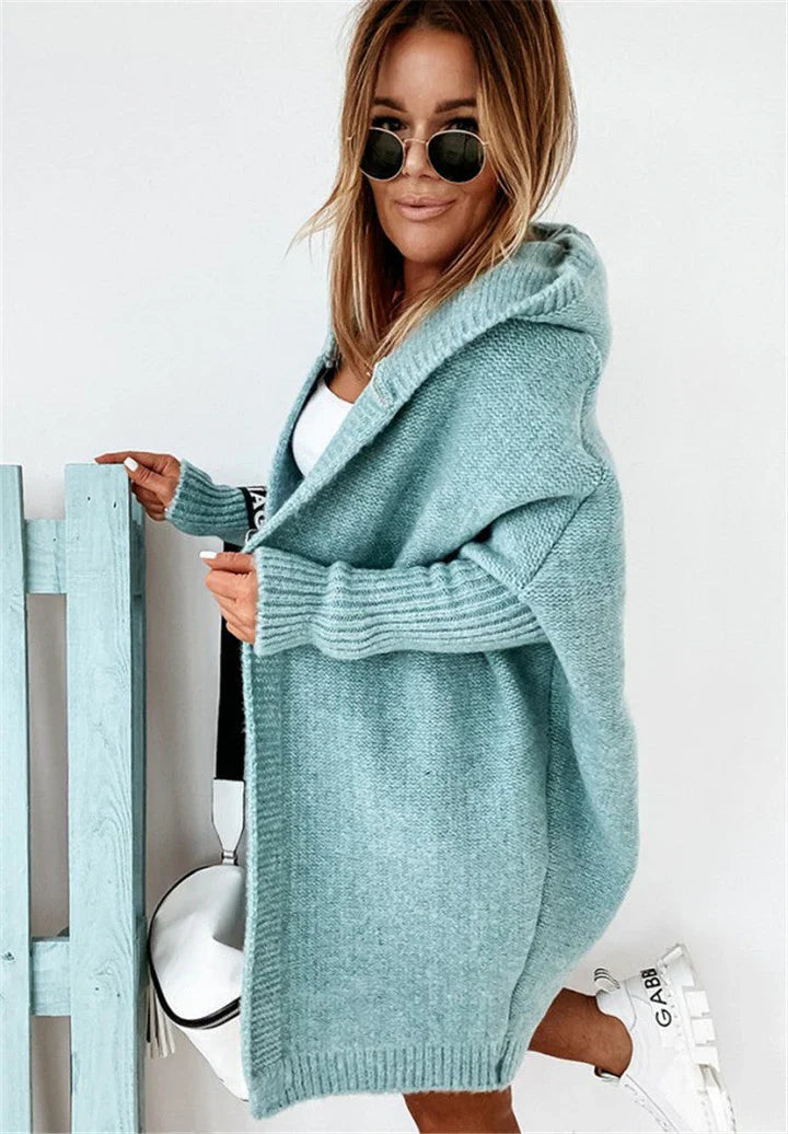 WW | Superweiche Gestrickte Strickjacke Mit Taschen Und Kapuze Für Damen