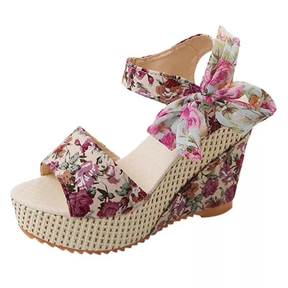WW | Frauen Sandalen Schnürung Freizeit Frauen Wedges Absatz Frauen Sandalen Sommer Sandalen Fest Plattform Hohe Absätze Schuhe Frau