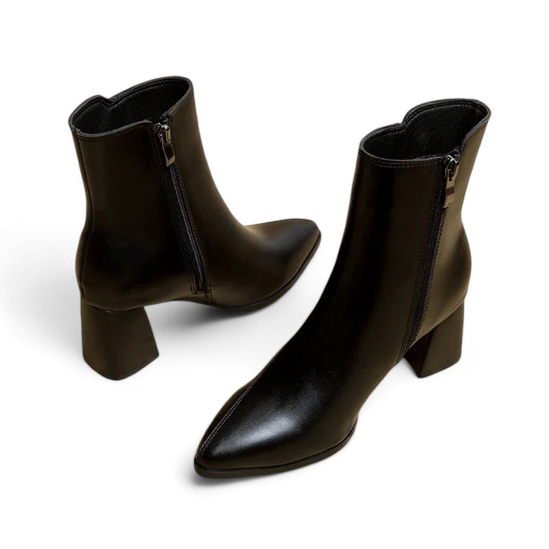 W&W Mode - Frauen trendige klobige Absatzstiefel mit spitzem Zehen und wasserdichter Plattform