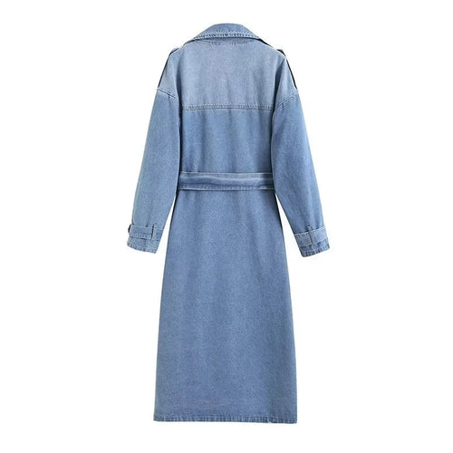 W&W Mode | Langer Denim Trenchcoat Für Damen