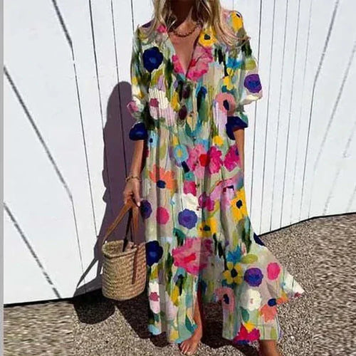 WW | Luxuriöses Frühlings-Bohemian-Kleid