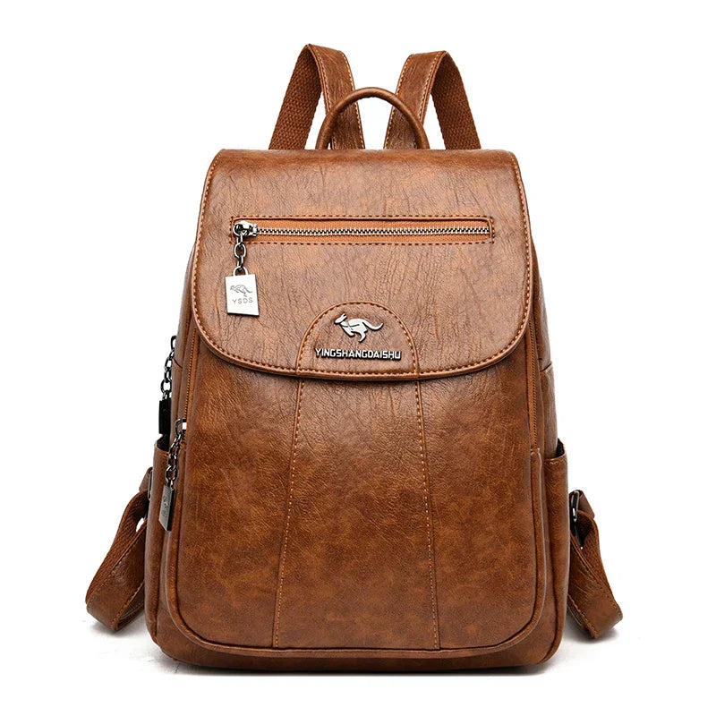 WW | Großer Leder Rucksack Mit Diebstahlschutz Für Damen