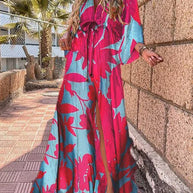 W&W - Elegnat bedrucktes Beach Cover Up Kleid
