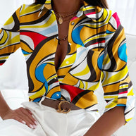 WW | Button-Down-Bluse mit auffälligem Druck für Damen