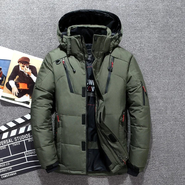WW - Herren-Winterparka mit Kapuze - Warmer, winddichter Schneeparka für kalte Tage