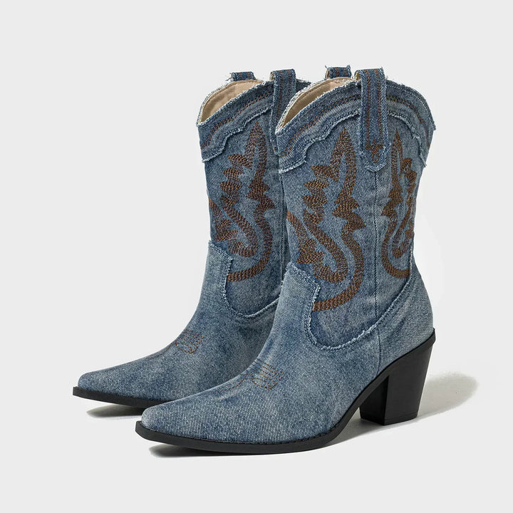 W&W Mode | Bestickte Western Cowboystiefel Für Damen