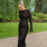 WW - Enganpassendes Midi-Kleid mit langen Ärmeln für Frauen