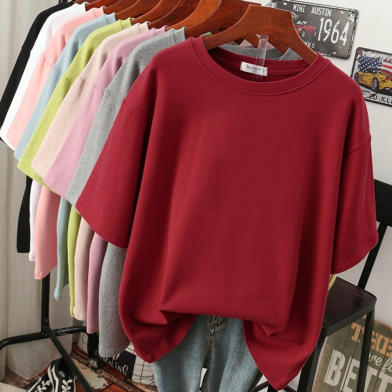 W&W Mode Kuscheliges Baumwoll-Basic: Plus-Size T-Shirt für Damen