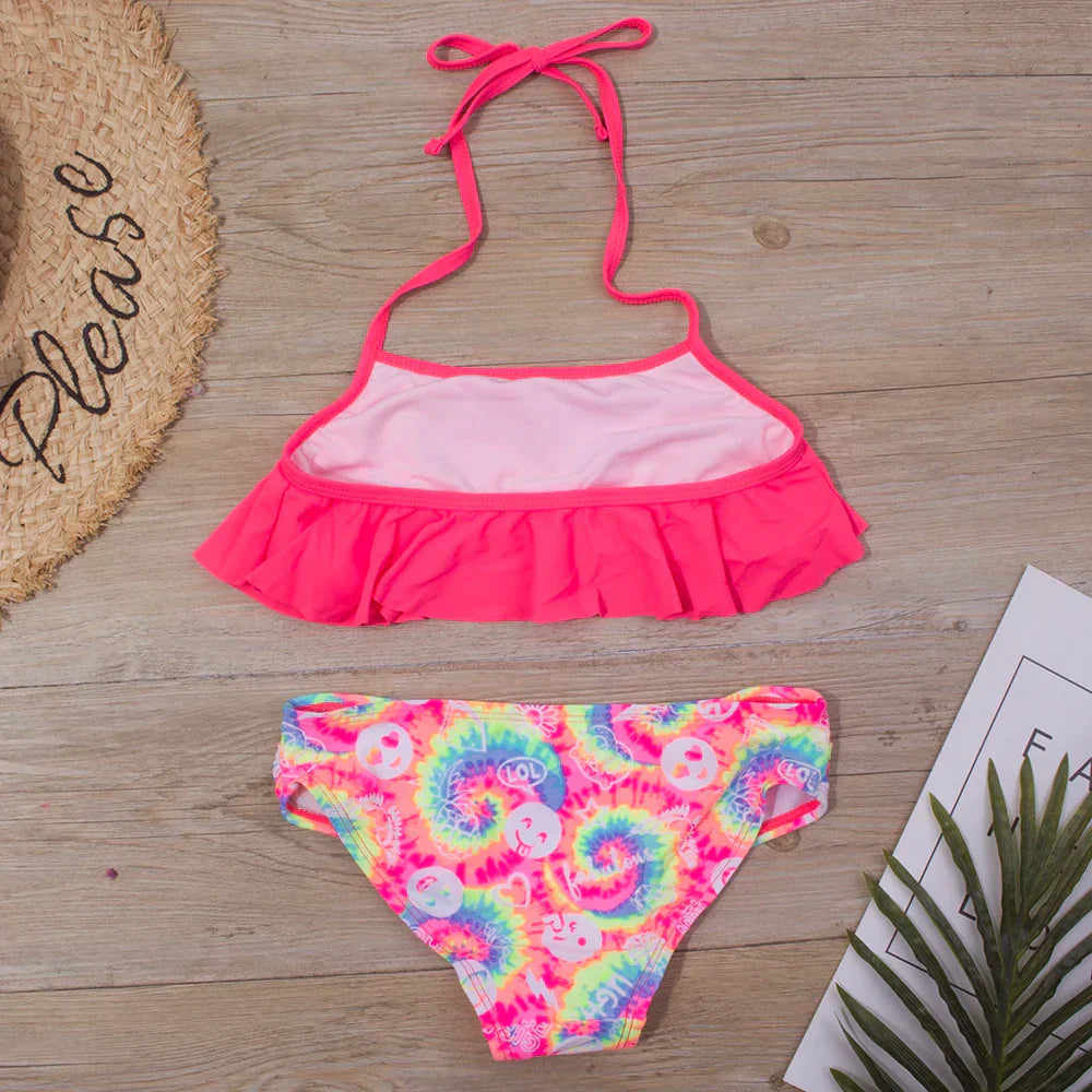 WW | Neu Falbala Kids Badebekleidung Badeanzug Neuer Druck Mädchen Kid Bikini Set 5 14 Jahre Kinder Bandage Schwimmanzug Strandbekleidung A247