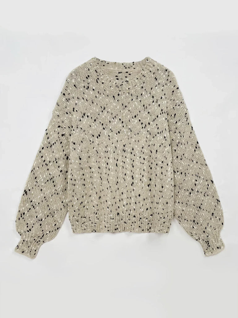 WW | Offen Gestrickter Comfort Pullover Mit Rundhalsausschnitt